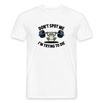 Ne me repère pas, j’essaie de mourir - Drôle de grenouille de gym - T-shirt homme - blanc - Devant - AI Model Male 178 dark (178cm)