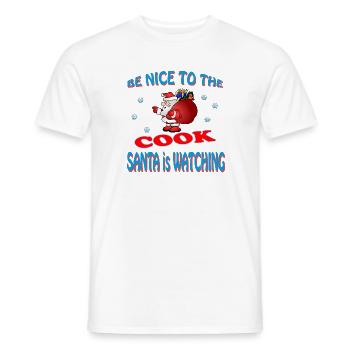 SANTA COOK - Männer T-Shirt - Weiß - Vorne - AI Model Male 178 dark (178cm)