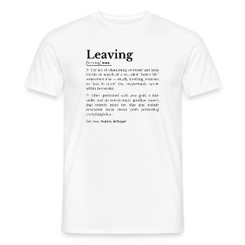 Départ d’un collègue : Humour d’adieu au bureau - T-shirt homme - blanc - Devant - AI Model Male 178 dark (178cm)