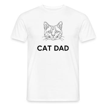 Cat Dad Minimalist Cat Line Art Gift - Men's T-Shirt - white - Front - AI Model Male 178 dark (178cm)