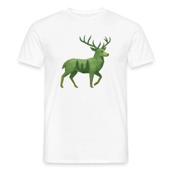 Geometric Deer - Men's T-Shirt - white - Front - AI Model Male 178 dark (178cm)