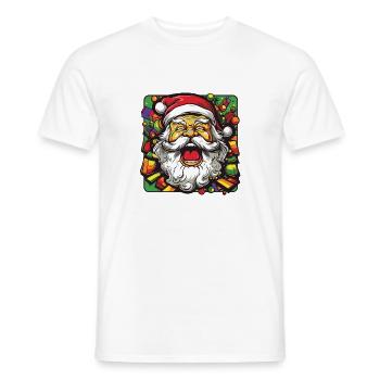 Santa Claus Colorful Santa Christmas - Men's T-Shirt - white - Front - AI Model Male 178 dark (178cm)