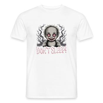 Poupée effrayante Ne dort pas - T-shirt homme - blanc - Devant - AI Model Male 178 dark (178cm)