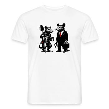 Rat ouvrier et rat de bureau - T-shirt homme - blanc - Devant - AI Model Male 178 dark (178cm)