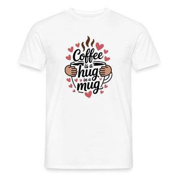 Le café est un câlin dans une tasse Tasse de caféine Premier café - T-shirt homme - blanc - Devant - AI Model Male 178 dark (178cm)