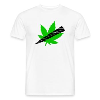 Néon Feuille De Cannabis Graphique - T-shirt homme - blanc - Devant - AI Model Male 178 dark (178cm)