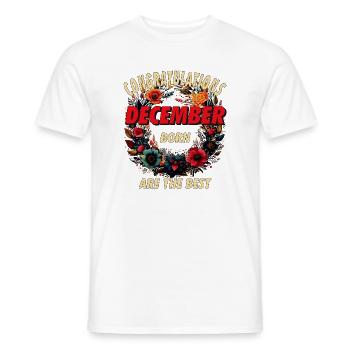 FÉLICITATIONS DÉCEMBRE - T-shirt homme - blanc - Devant - AI Model Male 178 dark (178cm)