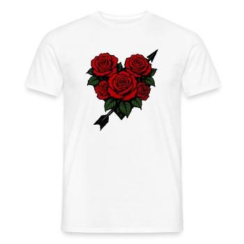 Rosenherz Liebe - Männer T-Shirt - Weiß - Vorne - AI Model Male 178 dark (178cm)