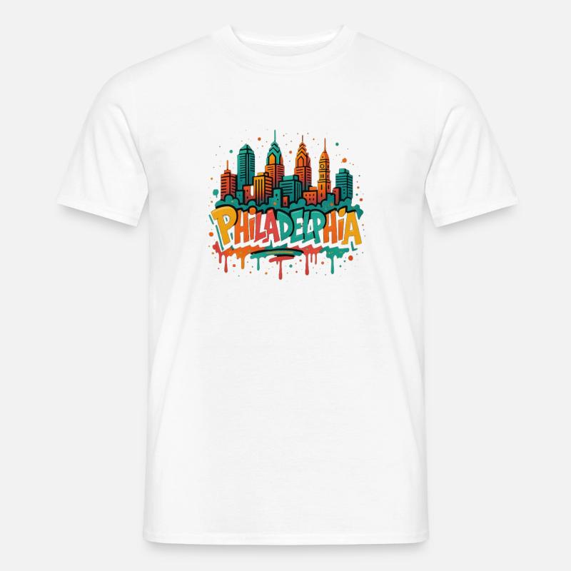 Philly Graffiti Skyline - Men's T-Shirt - white