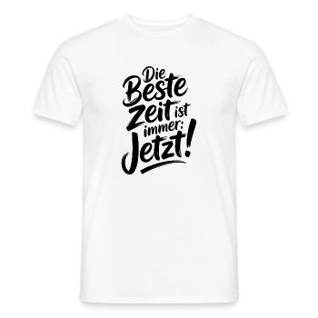 The best time is always live now Carpe Diem - Men's T-Shirt - white - Front - AI Model Male 178 dark (178cm)