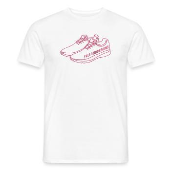 Free Endorphins – Running Motivation Design - Men's T-Shirt - white - Front - AI Model Male 178 dark (178cm)