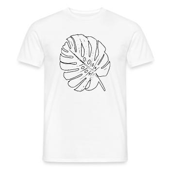 Monstera Leaf Outline - Men's T-Shirt - white - Front - AI Model Male 178 dark (178cm)