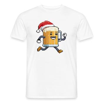 Funny Christmas Beer - Ugly Christmas - Men's T-Shirt - white - Front - AI Model Male 178 dark (178cm)