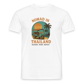 Travailleur numérique en Thaïlande – Tuk Tuk Retro Design - T-shirt homme - blanc - Devant - AI Model Male 178 dark (178cm)