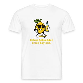 Zitrus Shredder auf Skateboard - Männer T-Shirt - Weiß - Vorne - AI Model Male 178 dark (178cm)