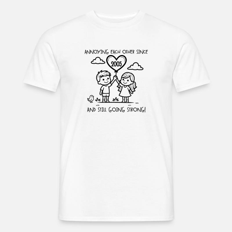 Einander nerven seit 2005 Jubiläum - Männer T-Shirt - Weiß