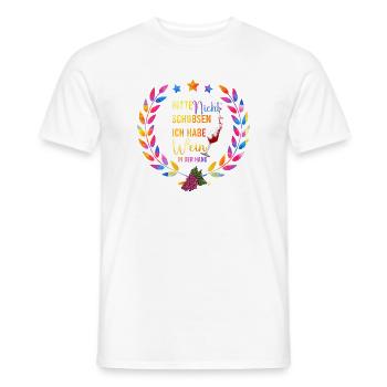 Bunte Wein Nacht Spruch - Männer T-Shirt - Weiß - Vorne - AI Model Male 178 dark (178cm)