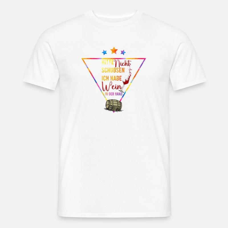 Please Don't Push Wine In Hand - Men’s T-shirt - white