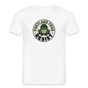 Portland Resistance Frog - T-Shirt de protestation États-Unis - T-shirt homme - blanc - Devant - AI Model Male 178 dark (178cm)