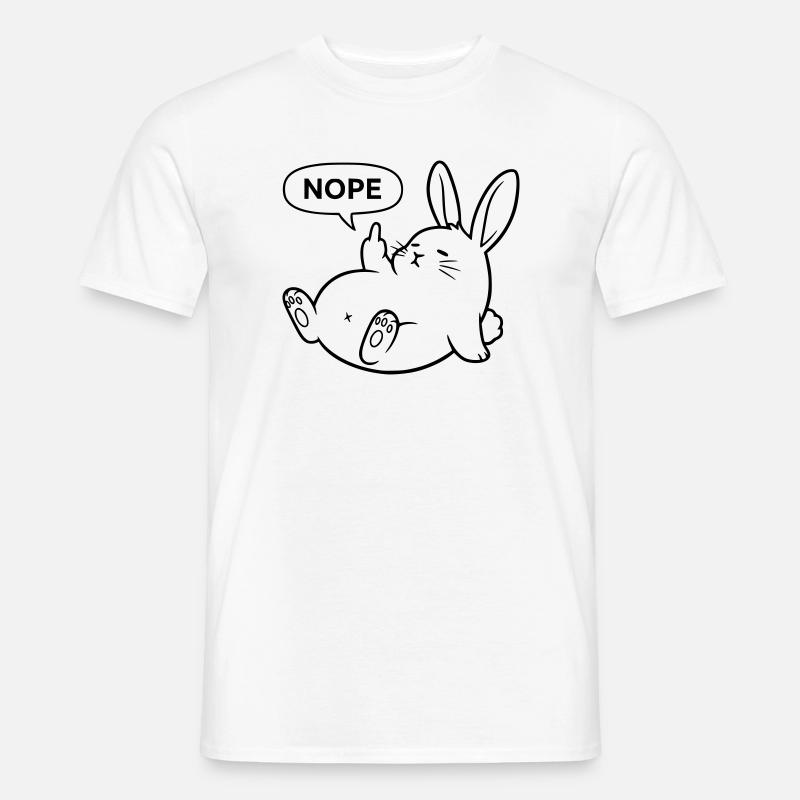 Non, Lapin | Déclaration de lapin coquin - T-shirt homme - blanc
