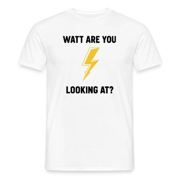 Watt Regardez-vous la conception du boulon - T-shirt homme - blanc - Devant - AI Model Male 178 dark (178cm)