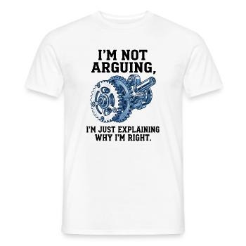 Ne pas argumenter, juste expliquer pourquoi j’ai raison - T-shirt homme - blanc - Devant - AI Model Male 178 dark (178cm)