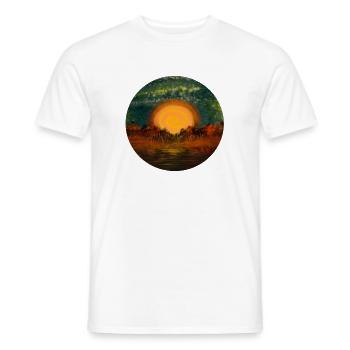 Sonnenkreis am Wasser - Männer T-Shirt - Weiß - Vorne - AI Model Male 178 dark (178cm)