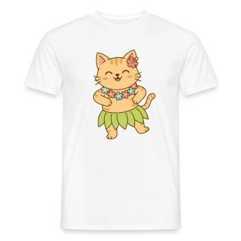 Katze auf Hawaii - Männer T-Shirt - Weiß - Vorne - AI Model Male 178 dark (178cm)
