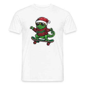 Caméléon Noël drôle - T-shirt homme - blanc - Devant - AI Model Male 178 dark (178cm)