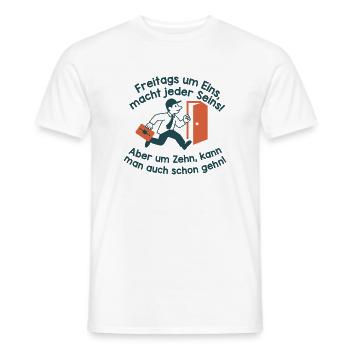 Vendredi évasion à dix heures. Enfin le week-end. - T-shirt homme - blanc - Devant - AI Model Male 178 dark (178cm)