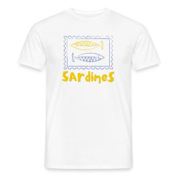 Boîte de sardine - T-shirt homme - blanc - Devant - AI Model Male 178 dark (178cm)