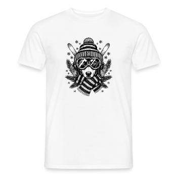 Ski teckel chien ski - T-shirt homme - blanc - Devant - AI Model Male 178 dark (178cm)