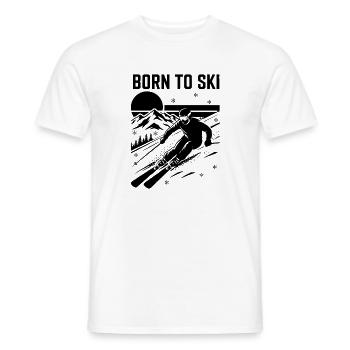 Ski-Zitat Born to Ski - Männer T-Shirt - Weiß - Vorne - AI Model Male 178 dark (178cm)