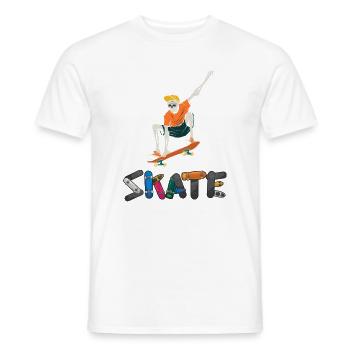 Skull Skater Vintage Colors Retro Graphic - Men's T-Shirt - white - Front - AI Model Male 178 dark (178cm)