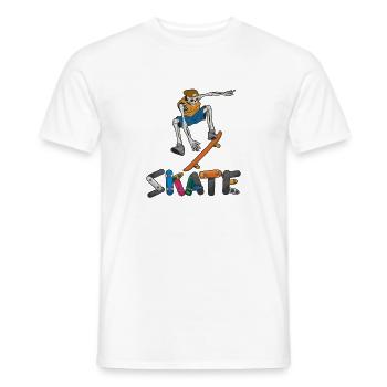 Conception d’exercice de patin de skateboard squelette coloré - T-shirt homme - blanc - Devant - AI Model Male 178 dark (178cm)