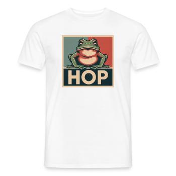 Portland Resistance Frog - T-Shirt de protestation États-Unis - T-shirt homme - blanc - Devant - AI Model Male 178 dark (178cm)