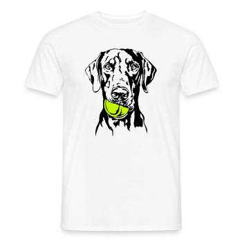 Doberman Ball Ball Junkie Dogs Wilsigns - Men's T-Shirt - white - Front - AI Model Male 178 dark (178cm)
