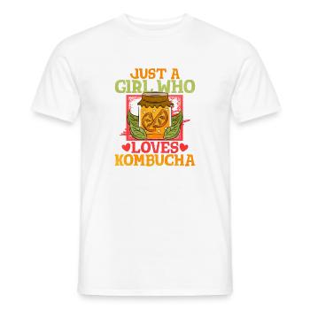 Une seule fille aime le kombucha - T-shirt homme - blanc - Devant - AI Model Male 178 dark (178cm)