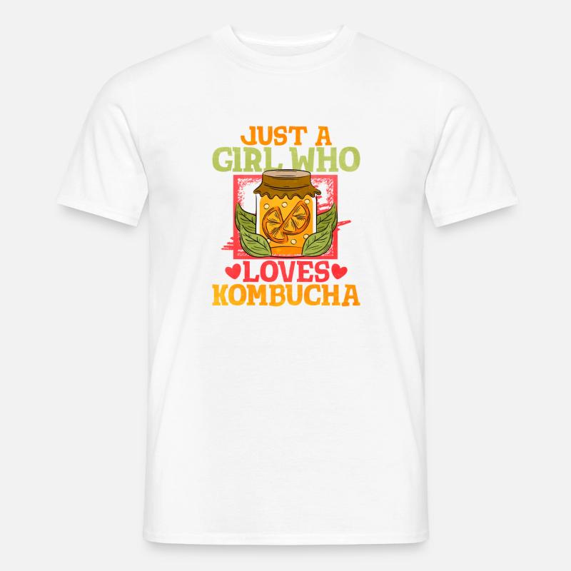 Nur ein Mädchen liebt Kombucha - Männer T-Shirt - Weiß