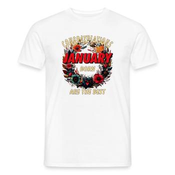 FÉLICITATIONS JANVIER - T-shirt homme - blanc - Devant - AI Model Male 178 dark (178cm)