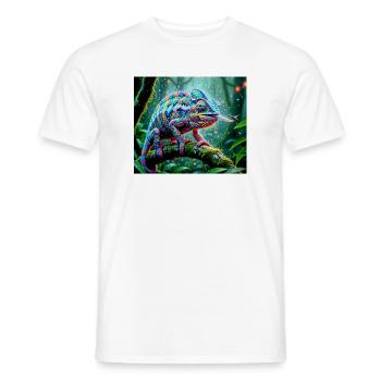Neon Caméléon Jungle Magie - T-shirt homme - blanc - Devant - AI Model Male 178 dark (178cm)