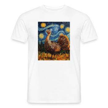 Turkey Bird Van Gogh Style - Men's T-Shirt - white - Front - AI Model Male 178 dark (178cm)