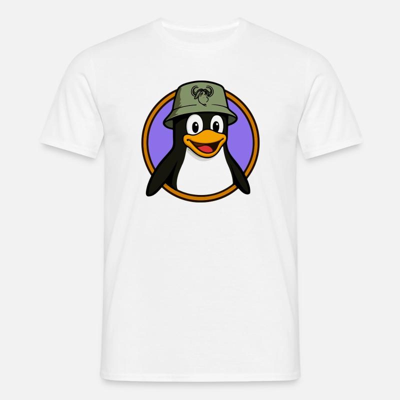 Tux Linux + GNU Hat - Men's T-Shirt - white