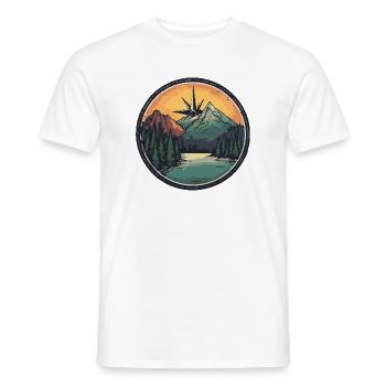 Berge Kompass - Männer T-Shirt - Weiß - Vorne - AI Model Male 178 dark (178cm)