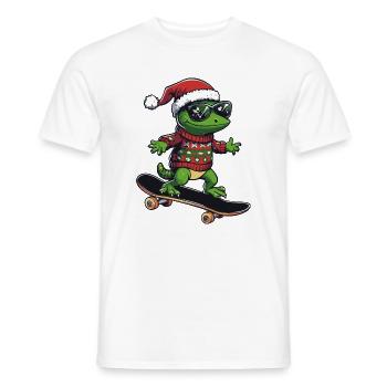 Lizard Christmas Funny - Men's T-Shirt - white - Front - AI Model Male 178 dark (178cm)