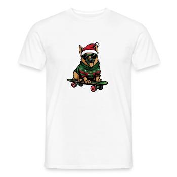 German Shepherd Christmas Funny - Men's T-Shirt - white - Front - AI Model Male 178 dark (178cm)