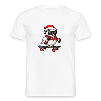 Colombe oiseau Noël drôle - T-shirt homme - blanc - Devant - AI Model Male 178 dark (178cm)
