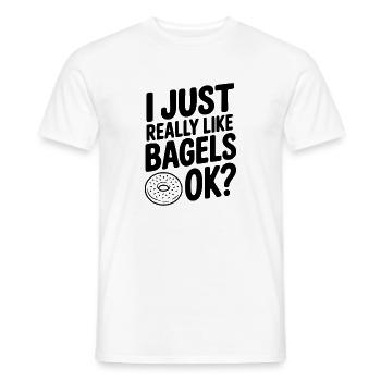Ich mag Bagels einfach sehr gerne, ok? - Männer T-Shirt - Weiß - Vorne - AI Model Male 178 dark (178cm)