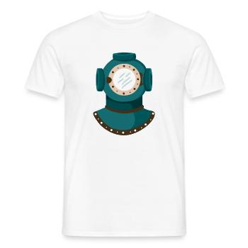 Nautic Design Antique Diving Helmet Illustration - Men's T-Shirt - white - Front - AI Model Male 178 dark (178cm)