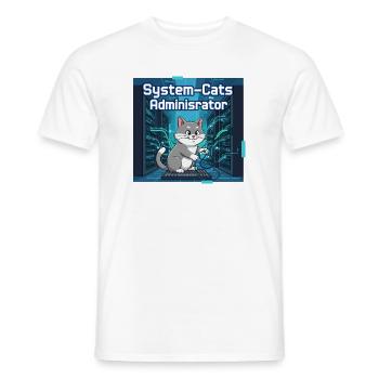 Administrateur System Cats - T-shirt homme - blanc - Devant - AI Model Male 178 dark (178cm)